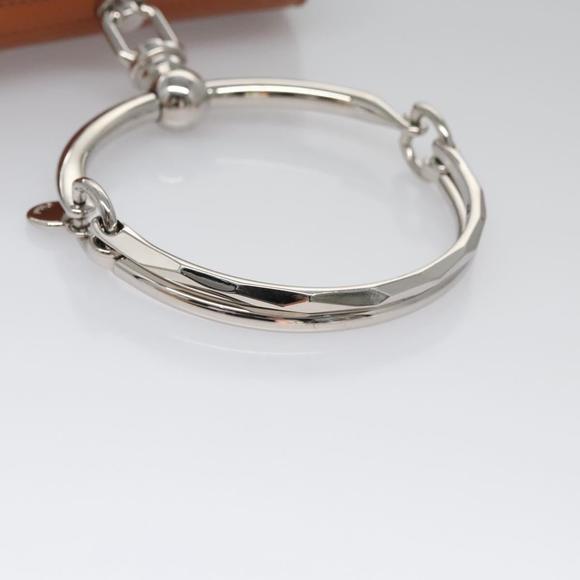 Chloe Nile Hand Bag Enamel Leather 2way Silver Brown Auth 101064 - Picture 7 of 16